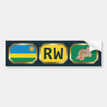 Ruanda-Flaggen-Karten-Code-Autoaufkleber
