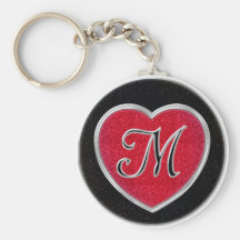 Rubin-und Onyx-Monogramm Keychain Schlüsselanhänger