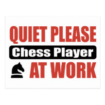 Ruhe-bitte Schach-Spieler bei der Arbeit Postkarten