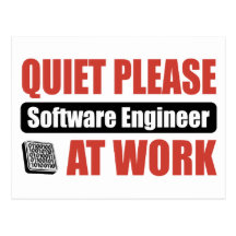 Ruhe-bitte Software Engineer bei der Arbeit Postkarte