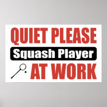 Ruhe quetscht bitte Spieler bei der Arbeit Plakatdruck