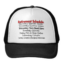 "Ruhestands-Zeitplan-" lustige Geschenke Caps