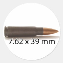 Runder Aufkleber AK47-Munitions-7.62x39mm