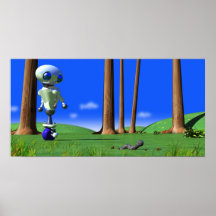 RUNDER, EINEN WURM AUFPASSEND PLAKATDRUCKE