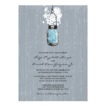 Rustikale hängende Weckglas-Hochzeit Einladungskarten