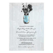 Rustikale hängende Weckglas-Hochzeit Personalisierte Einladungen