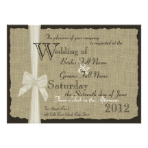 Rustikaler Bogen und Leinwand, die Zoll 7,5 Weddin Individuelle Ankündigskarten