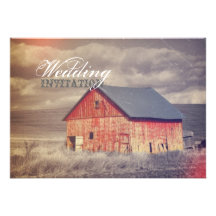 rustikaler Western rote barnhouse Landhochzeit Individuelle Ankündigungen