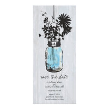 Rustikales Maurer-Glas u. Wildblumen Save the Date Personalisierte Ankündigungskarten