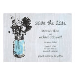 Rustikales Maurer-Glas u. Wildblumen Save the Date Einladungskarte