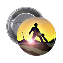 RWAC: Cowboy-Kettensägen-Spaten Anstecknadel