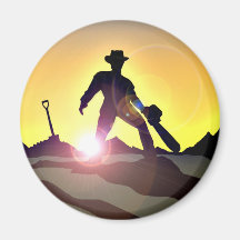 RWAC: Cowboy-Kettensägen-Spaten Kühlschrankmagnete