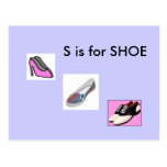 "S" ist für Schuh-Alphabet Flashcard Postkarte
