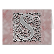 S Monogram "Silver Stone" Note Card Greeting Card