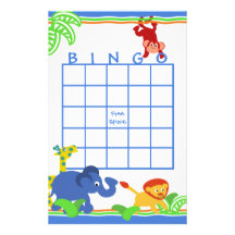 Safari-Bingo Bedrucktes Büropapier