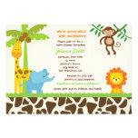 Safari-Dschungel-Zoo-Babyparty-Einladungen