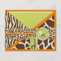 Safari-Jungen-orange Ratekarte Personalisierte Flyer