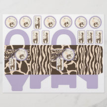 Safari-Mädchen Toiletten-Geschenk-Korb Bedruckte Flyer
