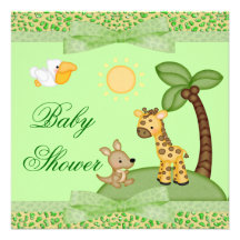 Safari-Tier-Gepard-Druck-Babyparty Ankündigungskarte