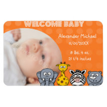 Safari-Tier-willkommene Baby-Foto-Mitteilung Flexible Magnete