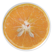 saftige realistische orange Scheibe Party Teller