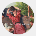 Sagen Sie es mit einem Kuss - Aufkleber