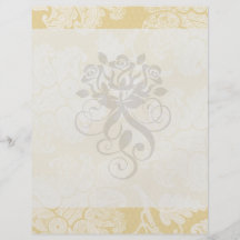 Sahneecru eleganter mit Blumendamast Personalisierte Flyer