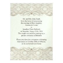 Sahnetan-Damast-Wirbels-Posten-Hochzeit Personalisierte Ankündigungskarten