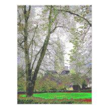 Salisbury-Kathedralen-Garten-Ansicht-Foto-Druck