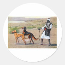 saluki runde aufkleber