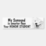 Samoyed intelligenter als der Ehrenstudent - lusti Auto Aufkleber