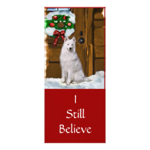 Samoyed-Weihnachtsgeschenke Vollfarbige Werbekarte