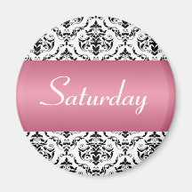 Samstag-Rosa - Damast-Magnet Kühlschrankmagnete