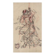 Samurai-trinkender Grund circa 1800s Visitenkarten Vorlage