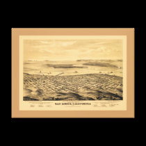 San Diego CA panoramische Karte DIGITAL REMASTERED leinwanddrucke