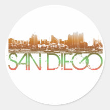San Diego Skyline-Entwurf Sticker