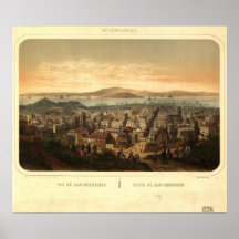San Francisco CA Vogel-Augen-Ansicht-panoramische  Posterdrucke