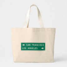 San Francisco Los Angeles Landstraßen-Zeichen Einkaufstasche