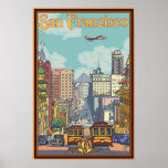San Francisco Reise-Plakat - Kalifornien-Straße