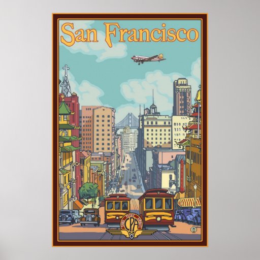 San Francisco Reise-Plakat - Kalifornien-Straße