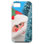 Sankt, die von hinten einen Weihnachtsbaum späht iPhone 5 Hülle
