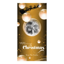 Sankt Pferdeschlitten-Blasen-Weihnachtsfeiertags-F Foto Grußkarte