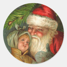 Sankt- und Kind-BESTE FREUNDIN Vintage Kunst-Weihn Sticker
