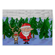 Sankt und Rudolph im Wald Grußkarte