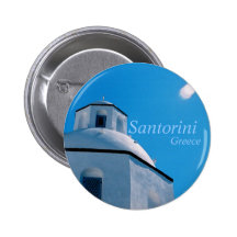 Santorini, Griechenland-Knopf Anstecknadel
