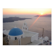 Santorini Sonnenuntergang Postkarten