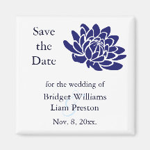 Saphir-blauer Lotos-Blumen-Save the Date Magnet Magnete