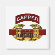 Sapper-Vorsprung mit Kampf-Ingenieur-Abzeichen Kühlschrankmagnet