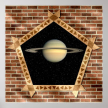 Saturn durch das Fenster - Plakat