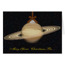 Saturn-Planeten-Weihnachtsgruß-Karte
